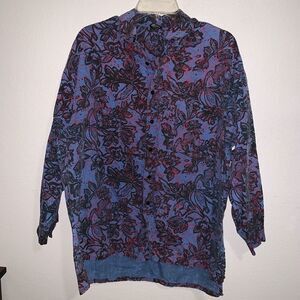 Jag Floral Splatter Button Up Long Sleeve Shirt